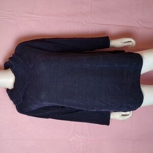 Cherishh Navy Blue Italian Cowl Neck Soft Cozy Pullover Lounge Luxe Sweater